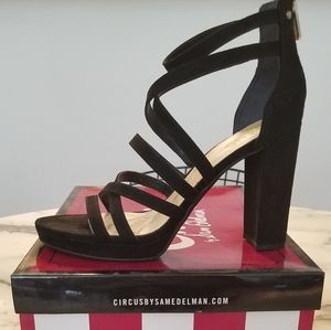 Black strappy stiletto sandal